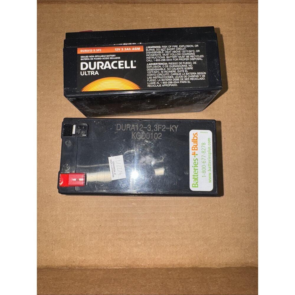 Brand New **** Two DURACELL Ultra Non-Spillable Batteries 12V 3.3Ah AGM